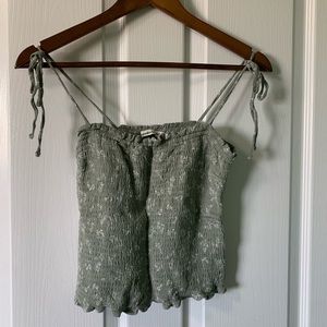 A&F tie-strap smocked tank